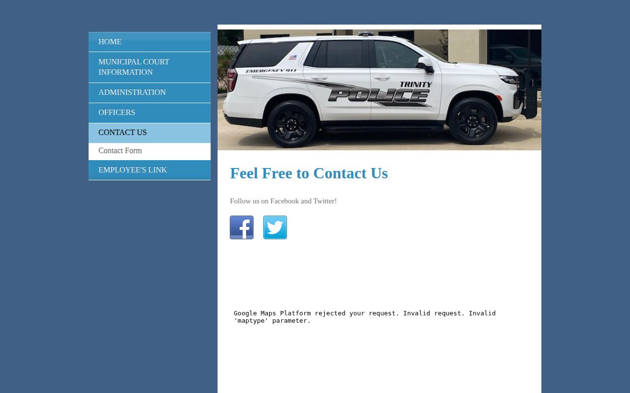 Trinity County Trinity Police contact context for arrest-record requests