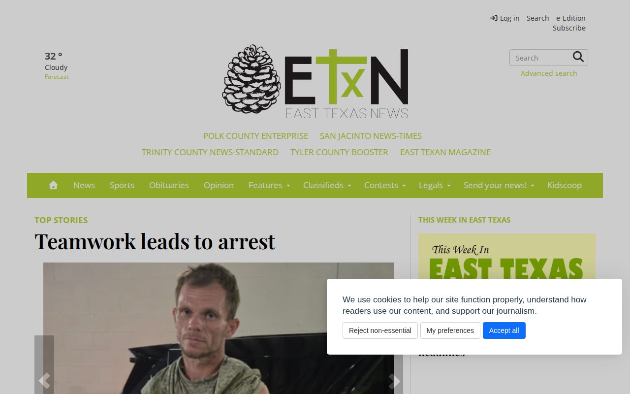 East Texas News source for Trinity County arrest-news reporting