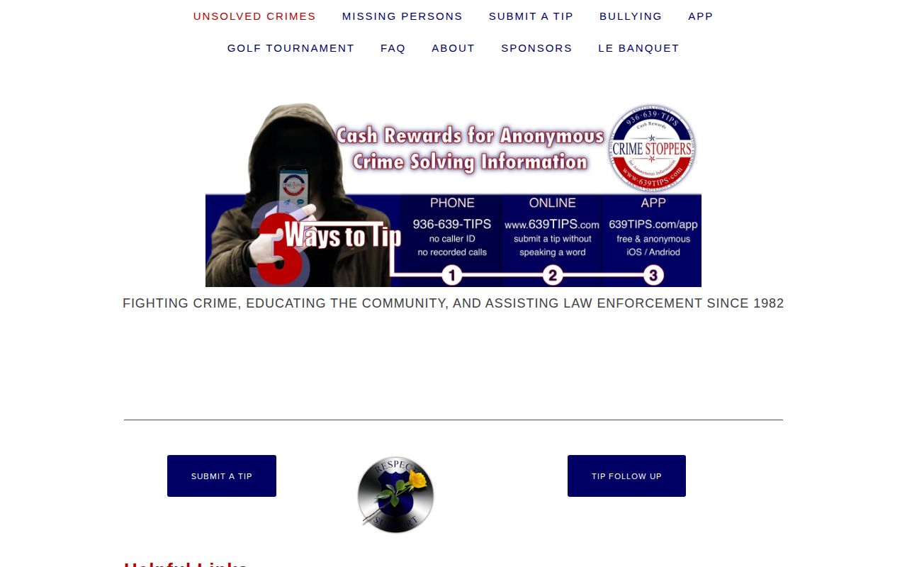 Deep East Texas Crime Stoppers Trinity County anonymous tip resource